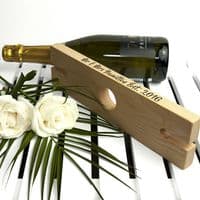 Personalised Welsh Ash Wooden Champagne And Glasses Holder
