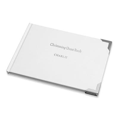 Personalised White Christening Guest Book