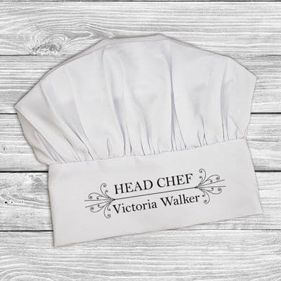 Personalised White Head Chef's Hat