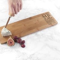 Personalised Wooden Couples Serving Board