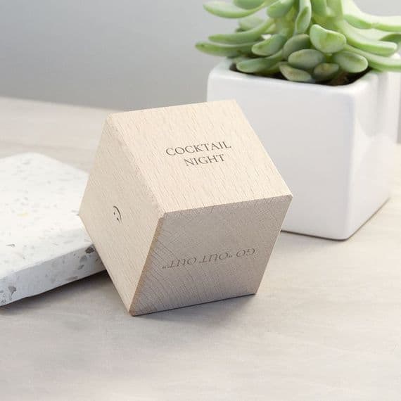 Personalised Wooden Date Night Novelty Dice