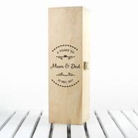 Personalised Wooden Name In Heart Couples Wine Box