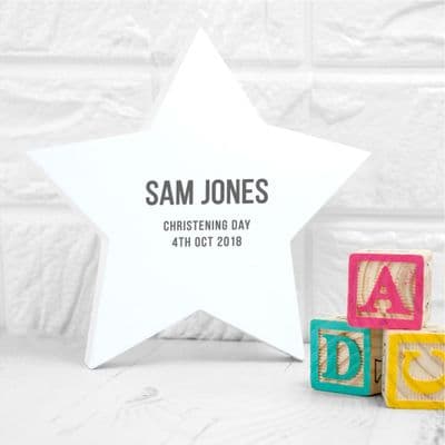 Personalised Wooden Newborn Star Keepsake