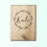 Personalised Wooden Wreath Peg Hook