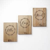 Personalised Wooden Wreath Peg Hook