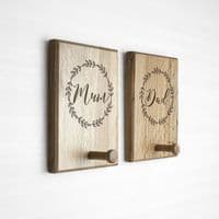 Personalised Wooden Wreath Peg Hook