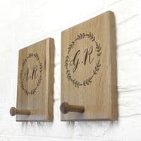 Personalised Wooden Wreath Peg Hook
