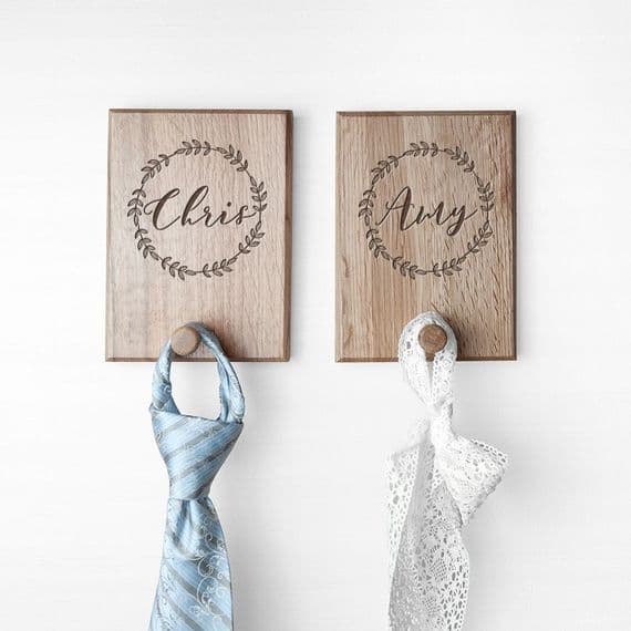 Personalised Wooden Wreath Peg Hook