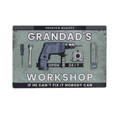 Personalised Workshop Metal Sign