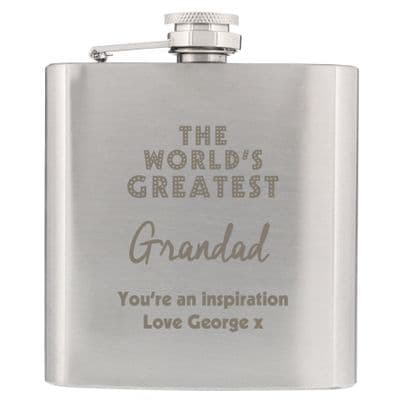 Personalised World's Greatest Stainless Steel Hip Flask