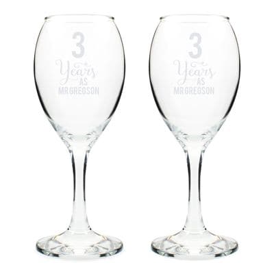 Personalised Years As Wine Glass Set