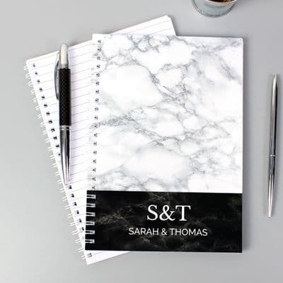 PersonalisedMarble Effect A5 Notebook