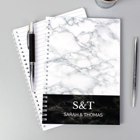PersonalisedMarble Effect A5 Notebook