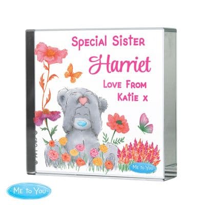 Personalsed Tatty Teddy Flowery Crystal Token