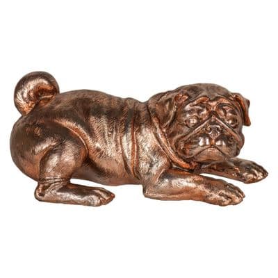 Pug Figurine Bronze Finish