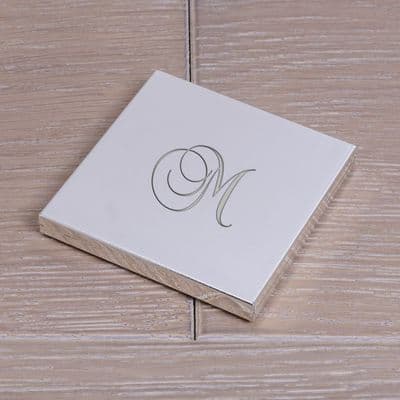 Script Initial Silver Plated Compact Mirror