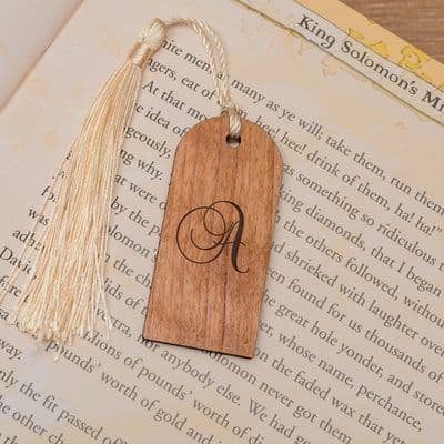 Script Initial Tag Cherrywood Bookmark