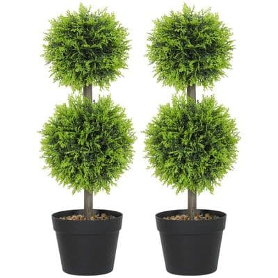 Set Of 2 Artificial Cypress Ball Trees