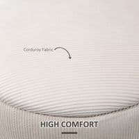 Set Of 2 Cream Ribbed Round Storage Ottomans