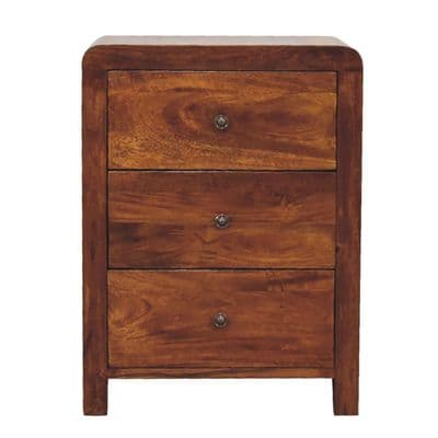Solid Wood Aspen Bedside, 3 Drawers