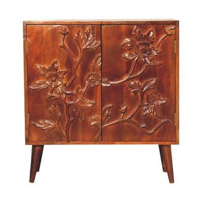 Solid Wood Botanic Ornate Cabinet