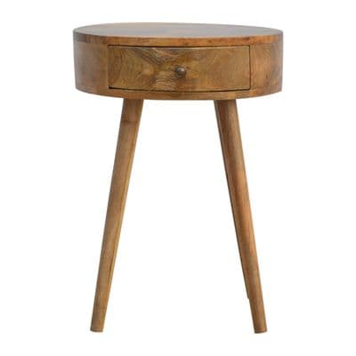 Solid Wood Circular Shaped Bedside Table