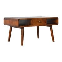 Solid Wood Curved Chestnut Coffee Table