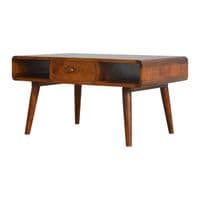 Solid Wood Curved Chestnut Coffee Table