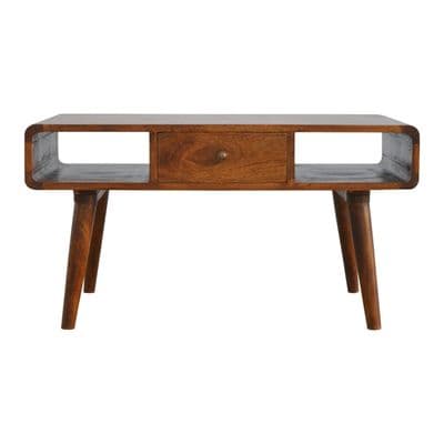 Solid Wood Curved Chestnut Coffee Table