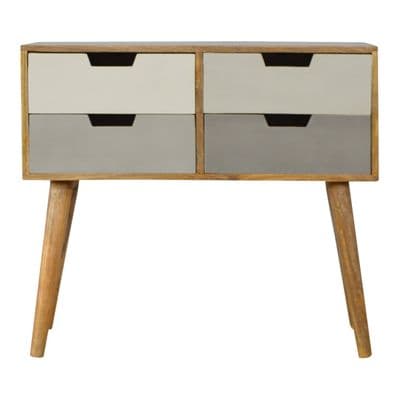 Solid Wood Grey And White Gradient Console Table