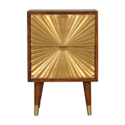 Solid Wood Manila Gold Bedside Table