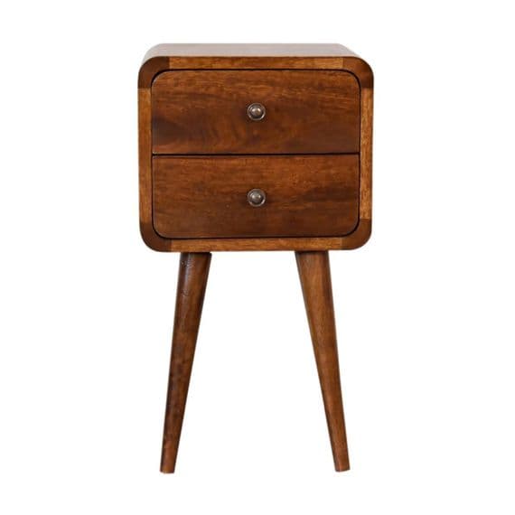 Solid Wood Mini Chestnut Bedside Table
