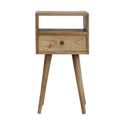 Solid Wood Mini Oak Finish Bedside Table