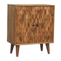 Solid Wood Mini Pineapple Carved Cabinet