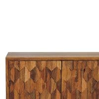 Solid Wood Mini Pineapple Carved Cabinet