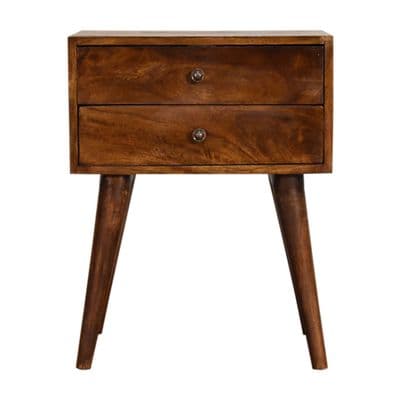 Solid Wood Modern Chestnut Bedside Table