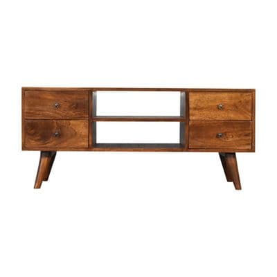 Solid Wood Nordic Chestnut Media Unit