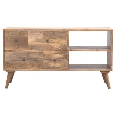 Solid Wood Nordic Style Multi Drawer Media Unit