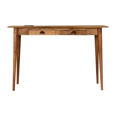 Solid Wood Nordic Style Writing Desk With Cable Access