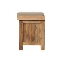 Solid Wood Rattan Basket Linen Bench
