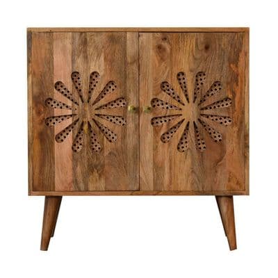 Solid Wood Rosalie Cabinet With Petal Design Fronts