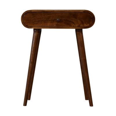 Solid Wood Rounded Mini Chestnut Console Table