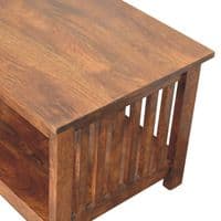 Solid Wood Slatted Chestnut Coffee Table