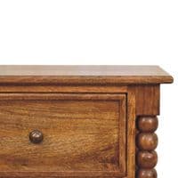 Solid Wood Spindle Leg Amber Oak bedside Table