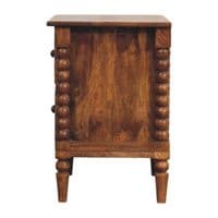 Solid Wood Spindle Leg Amber Oak bedside Table