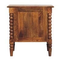 Solid Wood Spindle Leg Amber Oak bedside Table