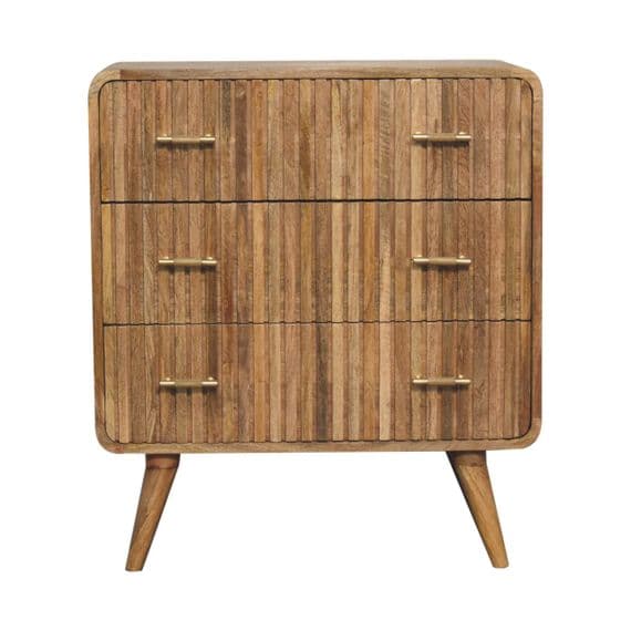 Solid Wood T-Bar Ridged Chest