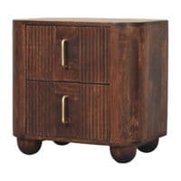 Solid Wood Walnut Marlowe Fluted Bedside Table