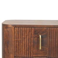 Solid Wood Walnut Marlowe Fluted Bedside Table