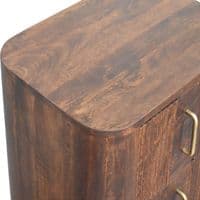 Solid Wood Walnut Marlowe Fluted Bedside Table
